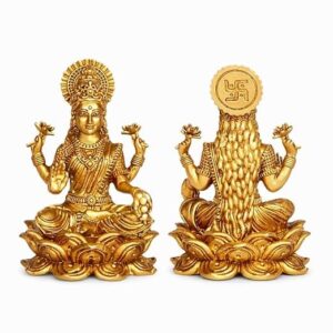 100% Pure Brass (5cm Pital Murti) Lord Ganesh/Maa Lakshmi Devi Idol for Divine Décor & Auspicious Gift Purposes. (Lakshmi)
