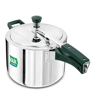 Hawkins 5 Litre Pressure Cooker | Stainless Steel | Quik | Straight Body | Induction Compatible | Ideal for 5–7 persons | Silver (QSP50)|Induction and Gas Stove Compatible