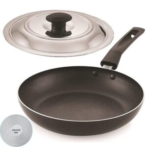 23.5cm Non‑Stick Fry Pan with Stainless Steel Lid | Induction & Gas Compatible | Scratch‑Resistant, PFOA‑Free & Easy‑to‑Clean | Perfect for Daily Cooking