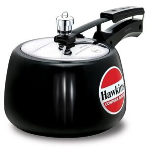 Hawkins 3 Litre Contura Black Pressure Cooker, Hard Anodised Inner Lid Cooker, Handi Cooker, (CB30)