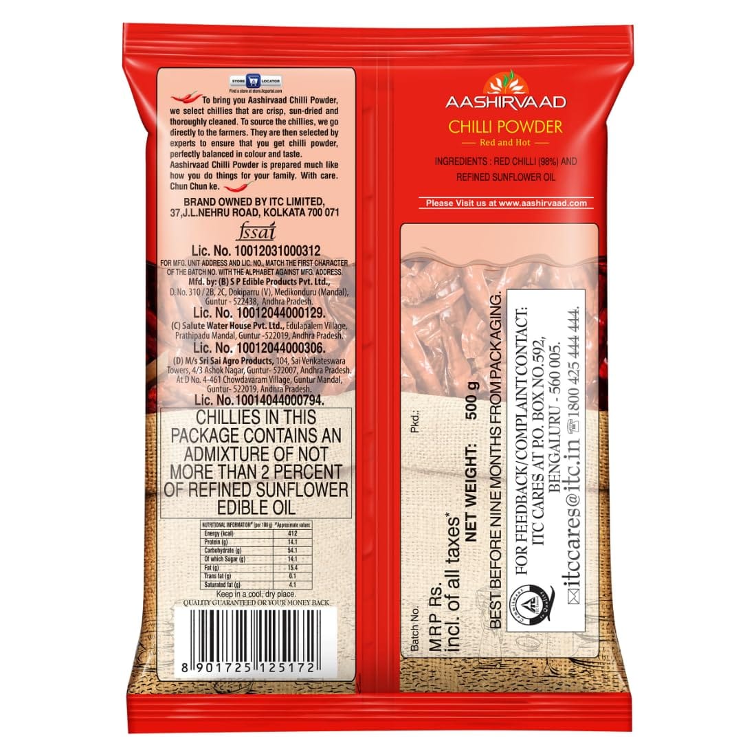 Aashirvaad Chilli Powder, 500g Pack, - Image 2